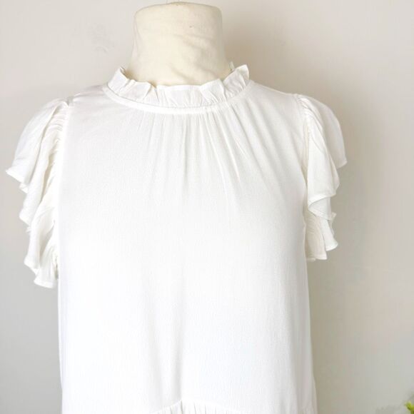 PINCH | ruffled tea length white dress | new nwt | large - Picture 2 of 12